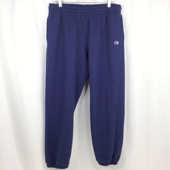 Champion Men's Sweatpants Size 2XL Navy Blue Thick Drawstring Elastic Ankle - Picture 1 of 11